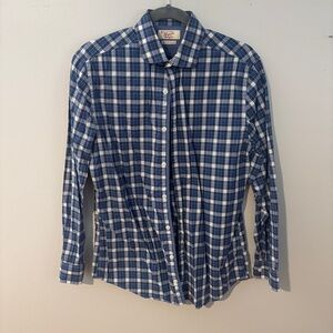 Original Penguin Navy and White Plaid Men's Shirt